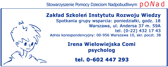 Stowarzyszenie Pomocy Dzieciom Nadpobudliwym poNad